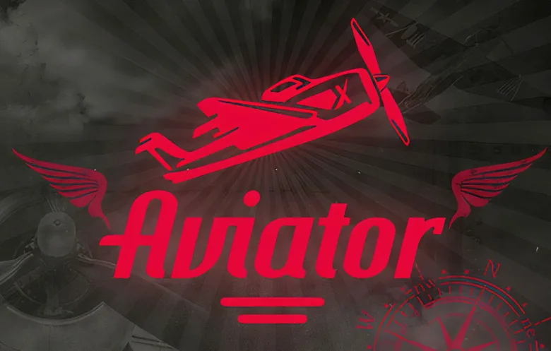 Portada del juego Aviator con la silueta de una avioneta roja sobre fondo oscuro, imagen del blog de la marca.