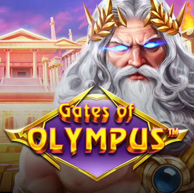 Arte del juego Gates of Olympus con Zeus coronado de laurel, publicado en una entrada del blog oficial de rojabet sobre esa tragamoneda.